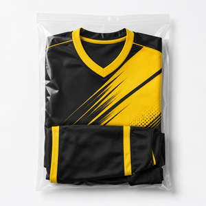 Conjunto de Uniforme de Fútbol Personalizado para Hombre, Amarillo y Negro, Cuello en V, Manga Corta - Product Image 2