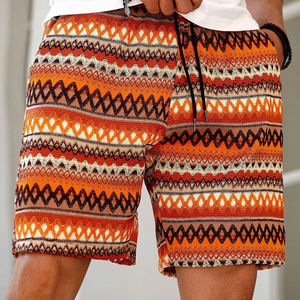 New Arrival Men's <b>Knee</b> Length Beach Wear Shorts Pure Polyester Pocket Style Elastic shorts With Drawstrings At Cheap Price - Product Image 3