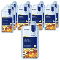 Pack de 10 masques hydratants Mediheal Derma Plus Propolis avec ingrédients végétaux – Prix réduit - Product Image 1