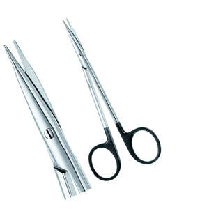 Tijeras Reynolds Jameson ME-RJS-2 de 11 cm, Curvas, Puntas Finas y Redondeadas, Grado Quirúrgico, Acero Inoxidable Alemán, Marca SurgiRight - Product Image 1