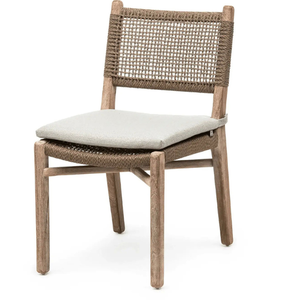 Silla de Comedor de Madera de Teca con Detalles de Ratán, Diseño Moderno, Ecológica y Duradera para Uso en Interiores/Exteriores, para Hogar y Oficina - Product Image 3