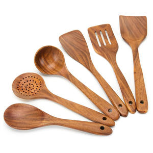 Ustensiles de cuisine multifonctionnels en bois naturel pour la maison et les restaurants, pour remuer, retourner et frire les aliments - Product Image 1