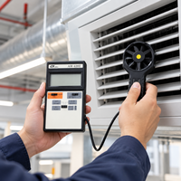 Anémomètre de terrain avec affichage numérique pour la mesure de la vitesse de l'air |   Anémomètre portable Lutron pour la mesure du débit d'air