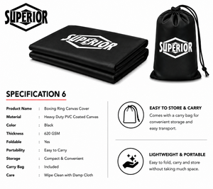 Customized Boxing Ring <b>Cover</b> Printed logo Boxing Ring <b>Canvas</b> <b>Cover</b> Floor Thai Boxing Ring for Outdoor and Indoor - Product Image 6