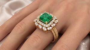 Bague de Cocktail de Mariage en Diamant Vert Halo Plaqué Rhodium Certifié IGI, Multi-Pierres, Or, OEM ODM, Bijoux Personnalisés - Product Image 3