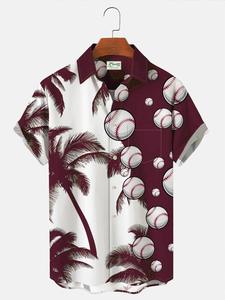 เสื้อเชิ้ตฮาวายชาย แขนสั้น คอปกพับได้ ระบายอากาศดี เหมาะสำหรับใส่ลำลองในช่วงฤดูร้อน ผ้าสแปนเด็กซ์/โพลีเอสเตอร์ ป๊อปลิน - Product Image 5