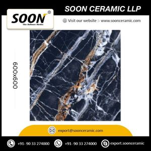 กระเบื้องบุผนัง Soon Fenix สีน้ำเงิน ขนาด 600x600 มม. ลายหิน เคลือบเงา สำหรับตกแต่งภายใน - Product Image 3