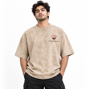 เสื้อยืดโอเวอร์ไซส์ผู้ชายผ้าฝ้ายนุ่มสบาย ทรงหลวมสไตล์วินเทจ คุณภาพพรีเมียม ล้างสีแบบแอซิดวอช - Product Image 1