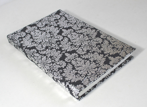 Handmade Recycled Black Color Embossed Silver Foil Print Hard Cover Custom Personalized <b>A5</b> <b>Diary</b> Notebook Gift - Product Image 2
