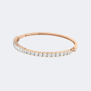 Bracelet jonc en or massif serti de diamants ronds et émeraudes de 4,00 carats, bijou de déclaration avec pierres de formes variées, cadeau pour femme - Product Image 1