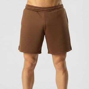 Shorts en maille verte pour hommes, taille élastique avec cordon de serrage, respirants, décontractés, sportifs, en Spandex/Polyester, imperméables, style urbain - Product Image 2