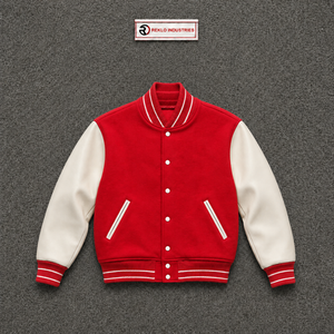 CLASSIC RED LETTERMAN VARSITY JACKET FOR MEN MODERN COLLEGE FASHIONABLE ICONIC VARSITY OUTERWEAR STREET STYLE <b>ATHLETIC</b> FASHION O - Product Image 5