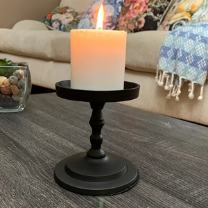 Luxury Geometric Gold Metal Pillar <b>Candle</b> Holder For Living Room Table Set Of Two Decorative Gold Metal Frame - Product Image 4