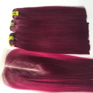 Vente en gros de haute qualité 100% Faisceau de cheveux bruts vietnamiens os droit Super qualité au prix pour couleur de tache de naissance bordeaux - Product Image 3