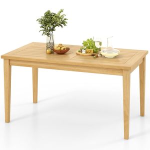 Table basse d'extérieur en teck de 20 pouces x 35,5 pouces avec plateau à lattes pour balcons - Product Image 4