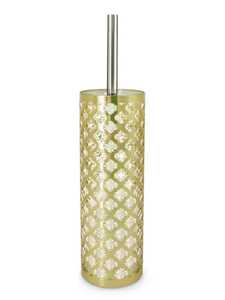 Luxury Gold Perforated Toilet <b>Brush</b> Holder Set Stainless Steel Lattice Design <b>Floor</b> Standing Modern Bathroom Cleaning Tool - Product Image 1
