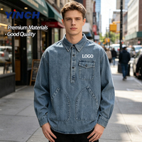 Kemeja Denim Custom Gaya Eropa dan Amerika Musim Semi 2026 Harga Terjangkau, Longgar, Kasual, dan Modis