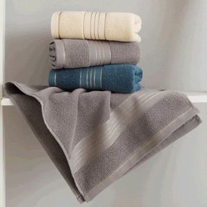 Solid Color Cotton <b>Bath</b> <b>Towels</b> Rectangular Dyed Skin-Friendly For Home Use - Product Image 6