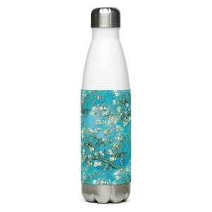 Botella de agua de acero inoxidable con diseño de flor de almendro, botella de viaje de doble pared, botella de agua de cobre de gran capacidad - Product Image 4