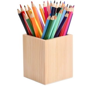 Porte-stylos en bois pour rangement domestique, fournitures scolaires, support multifonctionnel en bois pour stylos, maison et école - Product Image 6