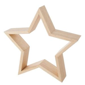 Centre de table en bois naturel en forme d'étoile pour une décoration de table élégante dans un style rustique et champêtre, ou pour les occasions festives. - Product Image 6