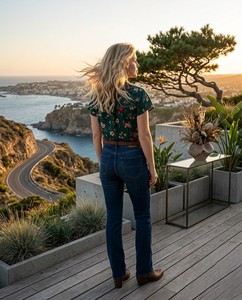 Blusa de Mujer con Estampado Floral, Manga Corta, Cuello Peter Pan, Manga con Volantes, Camisa Informal de Verano, 100% Algodón Transpirable - Product Image 2