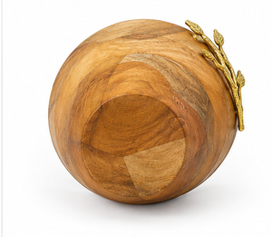 Bol de luxe en bois fait à la main avec tige décorative en laiton Bol en bois Offre Spéciale de style moderne grand pour la maison, l'hôtel et la fête - Product Image 3