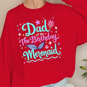 Sudaderas de punto informales con estampado de Dad of the Birthday Mermaid para mujer - Product Image 1