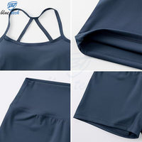 Ensemble de yoga et fitness 2 pièces pour femme de haute qualité – Débardeur et short respirants, extensibles et à séchage rapide