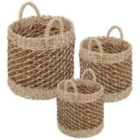 Paniers de rangement pliables en jonc de mer tressé, faits à la main, écologiques, respirants, imperméables et durables, et housses pour pots de fleurs – Vente en gros