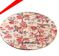 Assiette à motif floral faite à la main pour hôtels, restaurants, bars, forme ronde, métal