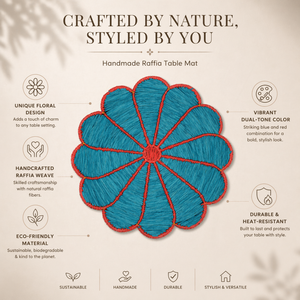 Premium Quality Handwoven Raffia Frame Dori <b>Table</b> <b>Mat</b> 38 cm for Home Hotel Restaurant Use Available for Export Price from India - Product Image 2