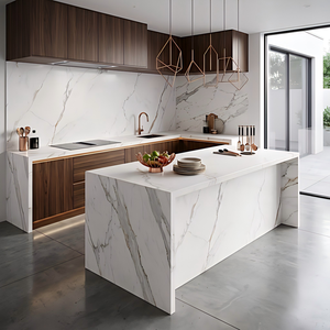 Dalle en pierre frittée Calacatta Platinum de haute qualité 3200x1600x12mm Antidérapante et antibactérienne Convient pour le plan de travail de <span class=keywords><strong>cuisine</strong></span> - Product Image 4