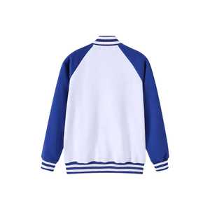 Zeta Phi Beta <b>White</b> Varsity Fleece <b>Jacket</b> Chenille Letter Embroidered Greek Women Bomber Ribbed Cuff Premium Custom Apparel - Product Image 2