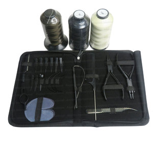 Hair Extension Tool Kit with <b>Bead</b> Crimper Stainless Steel Thinning Tool <b>Threads</b> Sectioning Divider Metal Pin Tail Comb - Product Image 6