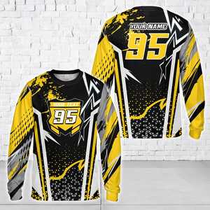 เสื้อแข่งมอเตอร์ครอสแขนยาวสำหรับเด็กและผู้ใหญ่ สีสันตามสั่ง พร้อมชื่อและหมายเลขนักแข่ง สำหรับรถวิบาก MX ATV Enduro รับผลิตแบบ OEM - Product Image 4