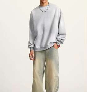 Camisetas de Manga Larga con Cuello Redondo, 100% Algodón, Tejido Grueso, Colores Sólidos, Logotipo Personalizado, Ropa Deportiva Informal - Product Image 2