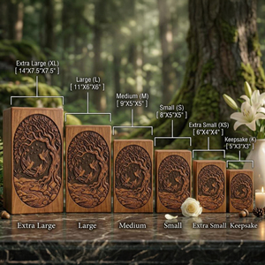 Elegant Rosewood Memorial Urn for Adults Rustic Wooden Ashes Urn with Carved Design by AYAANS - Product Image 6