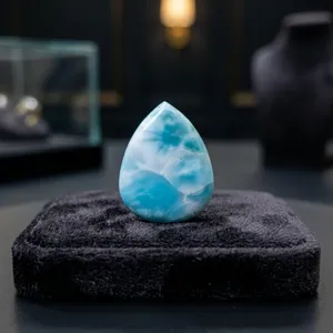 พลอยลาริมาร์ทรงหลังเบี้ยแบบเม็ดเดี่ยว |   บลูลาริมาร์ทรงคาโบชองสำหรับแหวน จี้ และต่างหู |   ขายส่งอัญมณีสำหรับทำเครื่องประดับ - Product Image 2