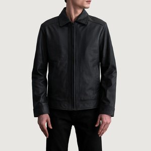 Veste en cuir pour homme, veste de motard en cuir véritable, veste de moto noire, manteau en cuir vintage, cuir véritable de qualité supérieure, hiver - Product Image 4