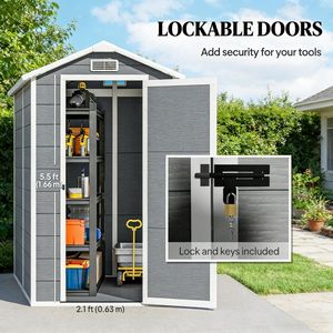 Capanno da Giardino Moderno per Esterni, Grande Casetta Porta Attrezzi Industriale in PVC Ecologico e Acciaio Zincato Impermeabile, Ideale per Riporre Biciclette - Product Image 6