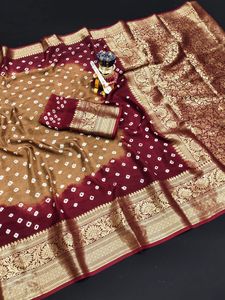Sari en soie Kanjivaram pur, tenue de mariée traditionnelle du sud de l'Inde, sari en soie tissé à la main avec bordure riche en Zari - Product Image 4