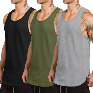 High Quality Mens Gym Tank <b>Top</b> Breathable Knitted Fitness Wear Muscle Print Drop Armhole Sleeveless Plus Size OEM Manufacturer - Product Image 2