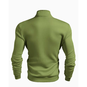 Unisex Men's Women's Streetwear Oversized Half Zip Sweatshirt Plain Grey <b>Mock</b> <b>Neck</b> Cotton Custom Logo <b>Top</b> - Product Image 4