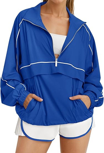 Sudadera con Cierre de Cremallera para Mujer, Protección Solar UPF 50+, Chaqueta Cortavientos Ligera para Correr, Senderismo y Actividades al Aire Libre, con Bolsillo - Product Image 5