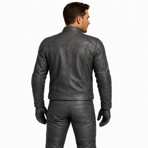 Combinaison de moto en cuir véritable de qualité supérieure pour homme, grande taille, respirante, résistante à l'abrasion, veste et pantalon de motard urbain - Product Image 4