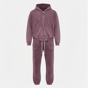 Nouveau design – Survêtement décontracté à capuche pour homme, effet délavé et vieilli, style sportswear, service OEM, couleur personnalisable - Product Image 1