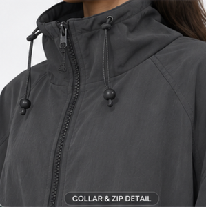 Custom Women's Oversized Hooded Safari <b>Jacket</b> Breathable Eco-Friendly <b>Zip</b> <b>up</b> Casual Outdoor Bomber Coat OEM ODM Manufacturer - Product Image 3