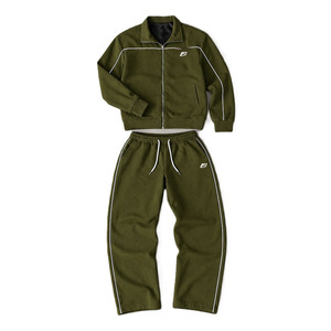 Vintage Athletic Hoodies Jogger Tracksuit <b>Sets</b> Contrast Piping Zip Collar Custom Cut <b>Sew</b> Streetwear OEM ODM Manufacturer - Product Image 3
