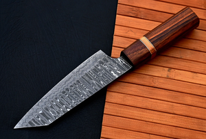 Couteau de cuisine personnalisé en acier à haute teneur en carbone forgé à la main avec étui en cuir (OEM) personnalisable - Product Image 4